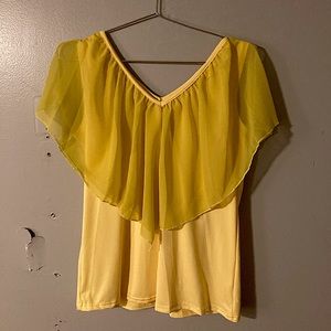 Yellow v neck blouse